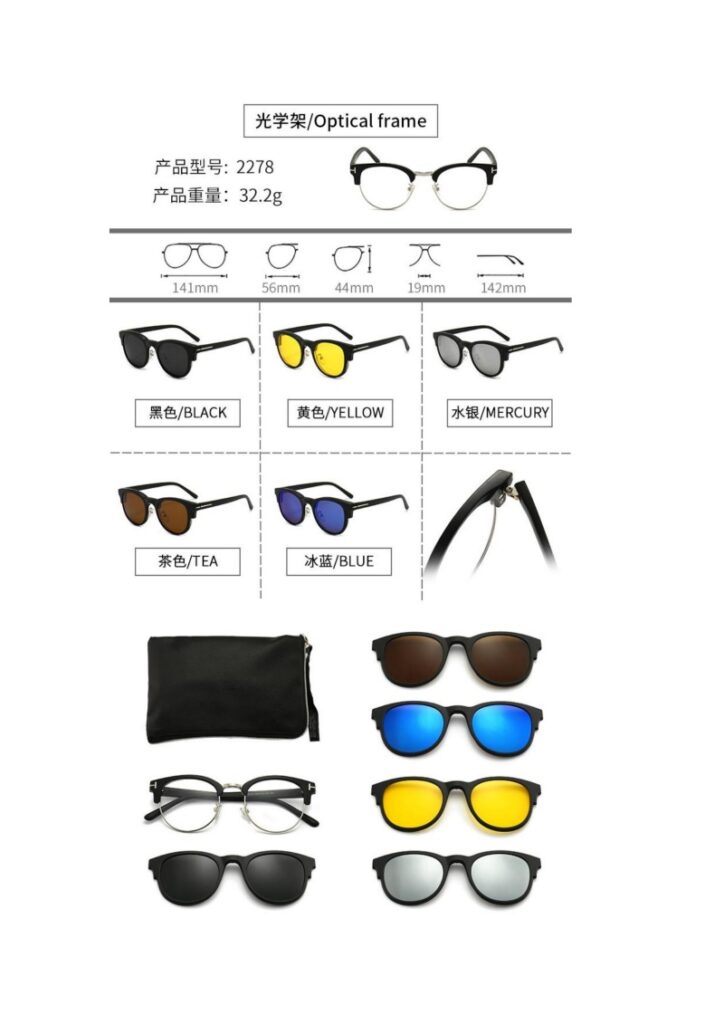 Polarized Business Style Clip on Glasses