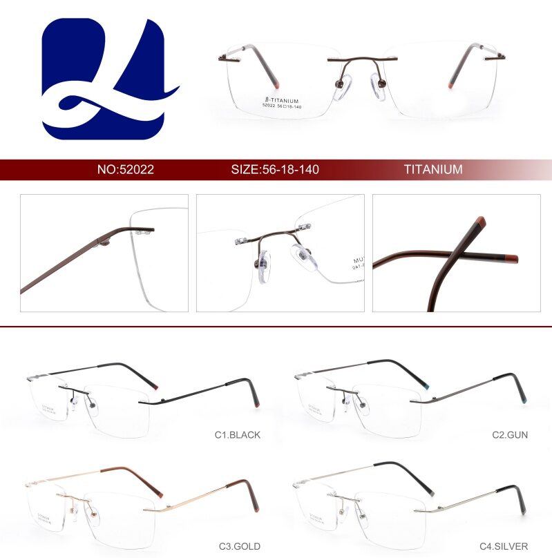 Rimless Optical glasses B-Titanium