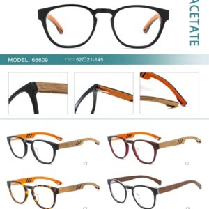 Acetate and Wood Temples Optical Frames
