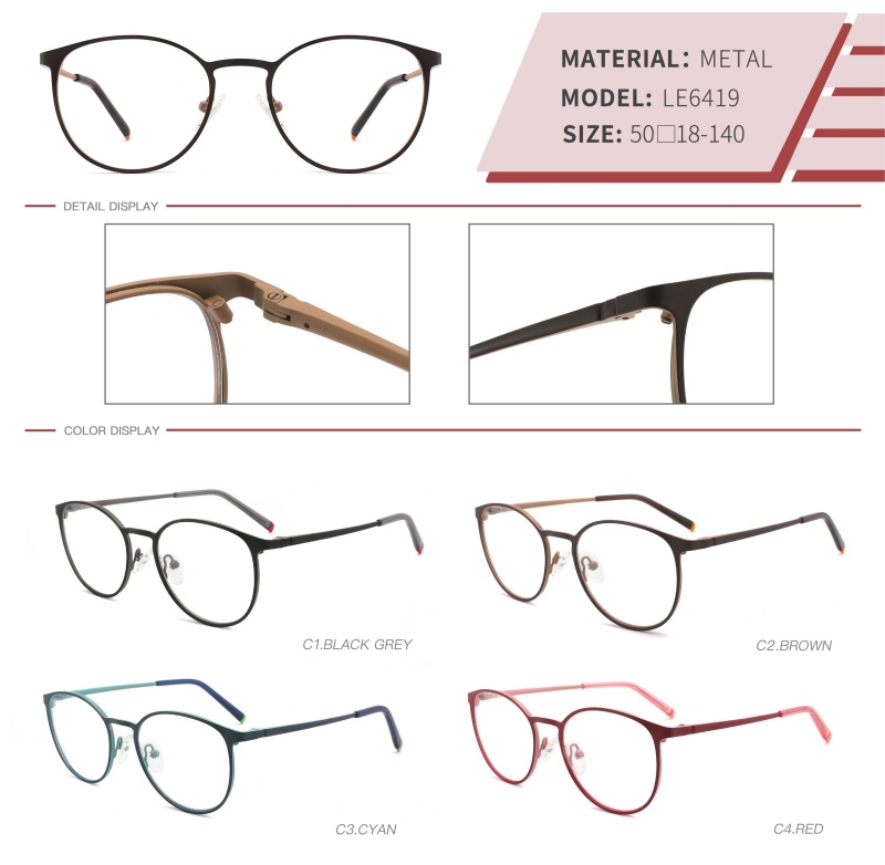 Double colors Teenagers Metal Optical Frames