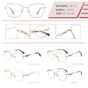 High Quality Women Metal Optical glasses