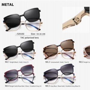 Magnetic Metal  Clip on Glasses TAC lenses