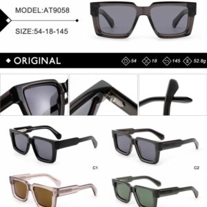A Square Bold Cut Edge Acetate Sunglasses